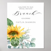 Script Sunflower Brautparty Brunch Willkommen Poster (Vorne)