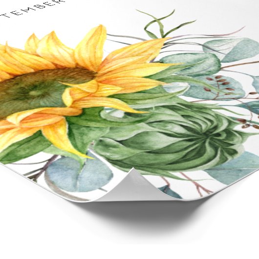 Script Sunflower Brautparty Brunch Willkommen Poster (Ecke)