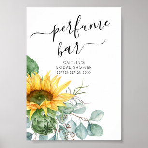 Script Sunflower Brautparty Parfüm Bar Sign Poster