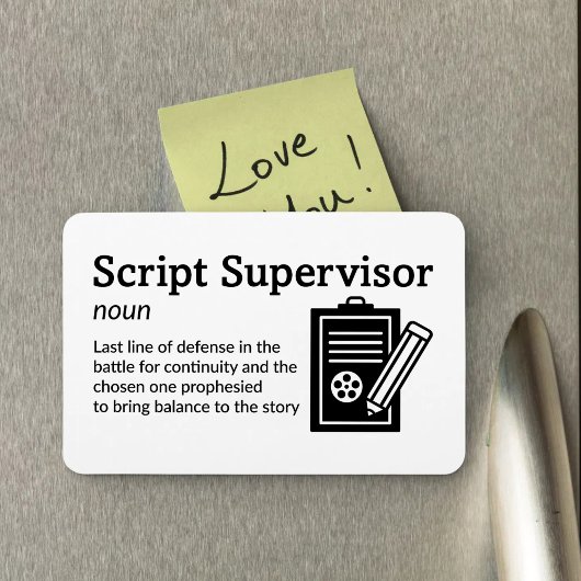 Script Supervisor Definition Set Life 4" x 6" Flex Magnet