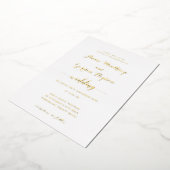 Script Swash Calligraphy Wedding Gold Folieneinladung (Gedreht)