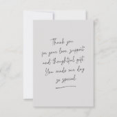 Script Swash Grau Vielen Dank Nachricht Foto-Karte Dankeskarte (Vorderseite)