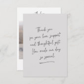 Script Swash Grau Vielen Dank Nachricht Foto-Karte Dankeskarte (Vorne/Hinten)