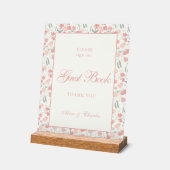 Script Sweet Pea Floral Cream and Pink Wedding Acrylschild (Winkel)