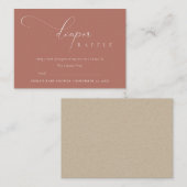 Script Terracotta Rust Diaper Raffle Baby Dusche Begleitkarte (Vorne/Hinten)