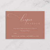 Script Terracotta Rust Diaper Raffle Baby Dusche Begleitkarte (Vorderseite)