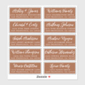 Script TerraCotta Wedding Guest Address Labels (Blatt)