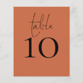 Script Terracotta Wedding Tischnummer (Vorderseite)
