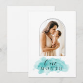 Script Text Baby Boy Monatliche Meilenstein-Karte Einladung (Vorne/Hinten)