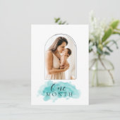 Script Text Baby Boy Monatliche Meilenstein-Karte Einladung (Stehend Vorderseite)