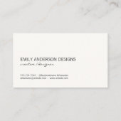 Script Text / Brushed (grau) Visitenkarte (Rückseite)