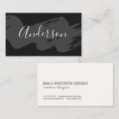 Script Text / Brushed (grau) Visitenkarte (Vorne/Hinten)