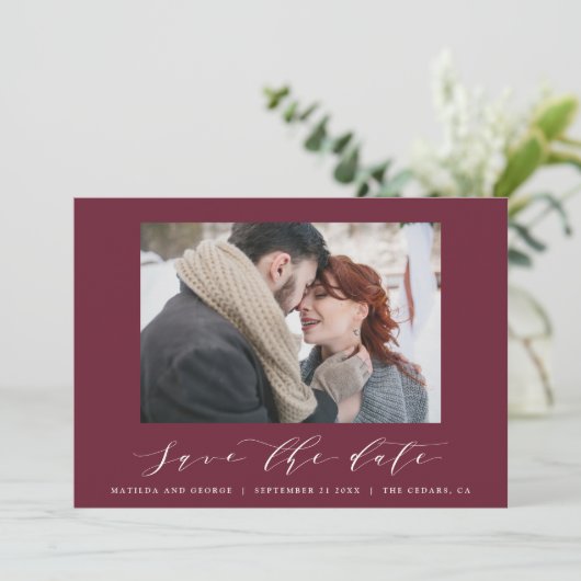 Script text Foto Save The Date (Stehend Vorderseite)