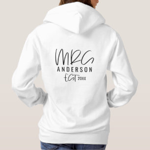 Script text mrs typography wedgift hoodie