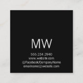 Script Text Tan Quadratische Visitenkarte (Rückseite)