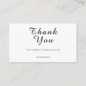 Script Thank You Card Discount Review Your Support Visitenkarte (Vorderseite)
