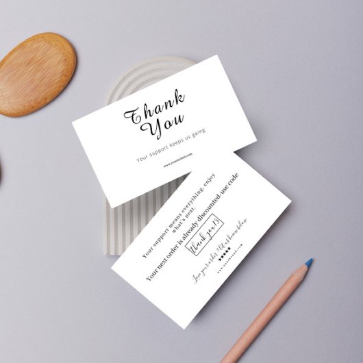 Script Thank You Card Discount Review Your Support Visitenkarte