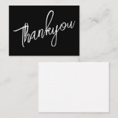 Script Thankyou Black Mitteilungskarte (Vorne/Hinten)