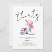 Script Thirty Western Cowgirl 30th Birthday Party Einladung (Vorderseite)