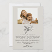 Script Three Foto Collage Wedding Vielen Dank Karte (Rückseite)