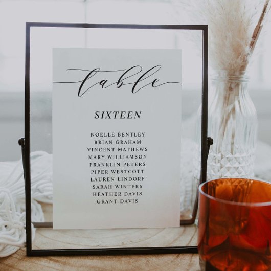 Script Tischnummer Wedding Reception Card S105