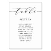 Script Tischnummer Wedding Reception Card S105 (Vorderseite)