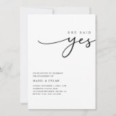 Script Trendy Minimal Wedding Verlobung Foto Einladung (Vorderseite)