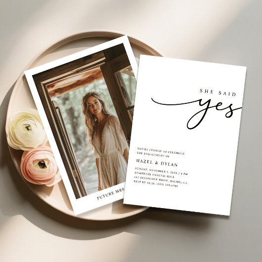 Script Trendy Minimal Wedding Verlobung Foto Einladung