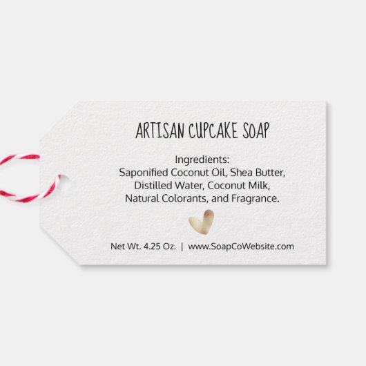 Script Typografie Goldenes Herz aus Liebe Kraft Geschenkanhänger (Rückseite Horizontal)