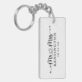 Script Typografie Mr. Wedding Foto Schlüsselanhänger (Vorderseite links)