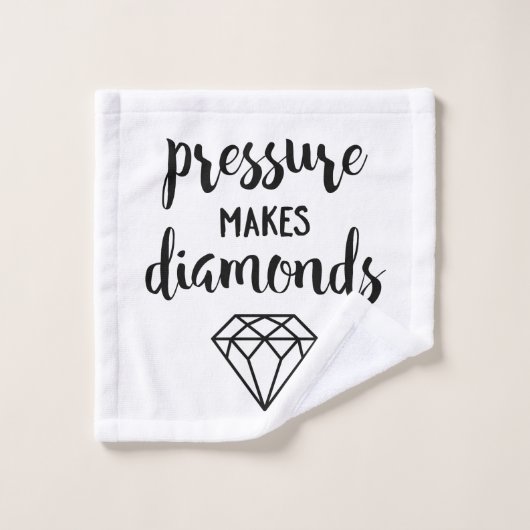 Script Typografie "Pressure Makes Diamonds" Badhandtuch Set (Waschlappen)