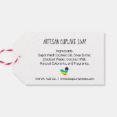 Script Typografie Rainbow Heart Made with Liebe Geschenkanhänger (Rückseite Horizontal)