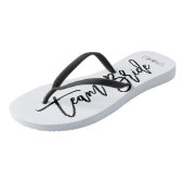 Script Typografie "Team Bride" Badesandalen (Schrägansicht)