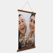 Script Typografy Bestfriends Foto Wandteppich Mit Holzrahmen (Gewinkelt)