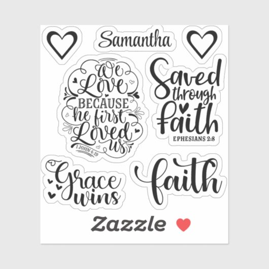 Script Typografy Christlich Faith Scripture Bibel Aufkleber (Blatt)