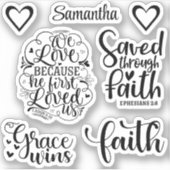 Script Typografy Christlich Faith Scripture Bibel Aufkleber (Vorderseite)