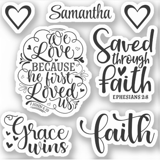 Script Typografy Christlich Faith Scripture Bibel Aufkleber (Vorderseite)