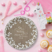 Script Typografy Country Western Gipskraut Pappteller (Party)