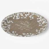 Script Typografy Country Western Gipskraut Pappteller (Schrägansicht)