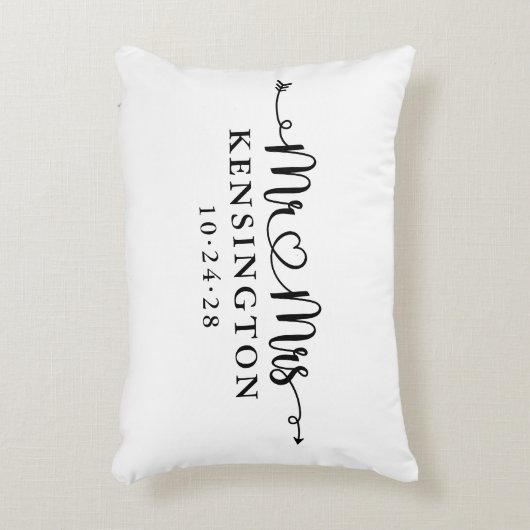 Script Typografy Custom Mr. Wedding Foto Dekokissen (Vorderseite(Vertikal))