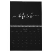 Script Typografy Family Name Black & White 2023 Kalender (Mär 2027)