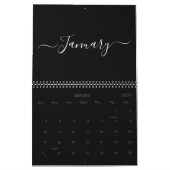 Script Typografy Family Name Black & White 2023 Kalender (Jan 2027)