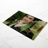 Script Typografy Graduate Announcement Foto-Karte Folieneinladung (Gedreht)