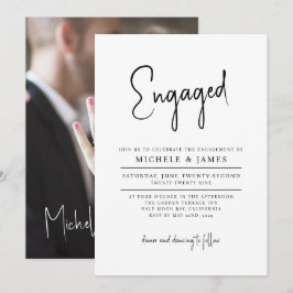 Script Typografy Minimal Wedding Verlobung Einladung