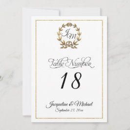 Script Typografy Monogram Gold Tischnummern