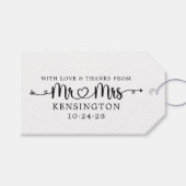 Script Typografy Personalisiert Mr. Wedding Geschenkanhänger (Vorderseite (Horizontal))