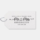 Script Typografy Personalisiert Mr. Wedding Geschenkanhänger (Rückseite Horizontal)