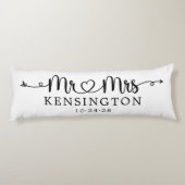 Script Typografy Personalisiert Mr. Wedding Seitenschläferkissen (Rückseite)