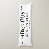 Script Typografy Personalisiert Mr. Wedding Seitenschläferkissen (Rückseite (Vertikal))