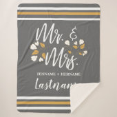 Script Typografy Personalisiert Mr. Wedding Sherpadecke (Vorderseite)